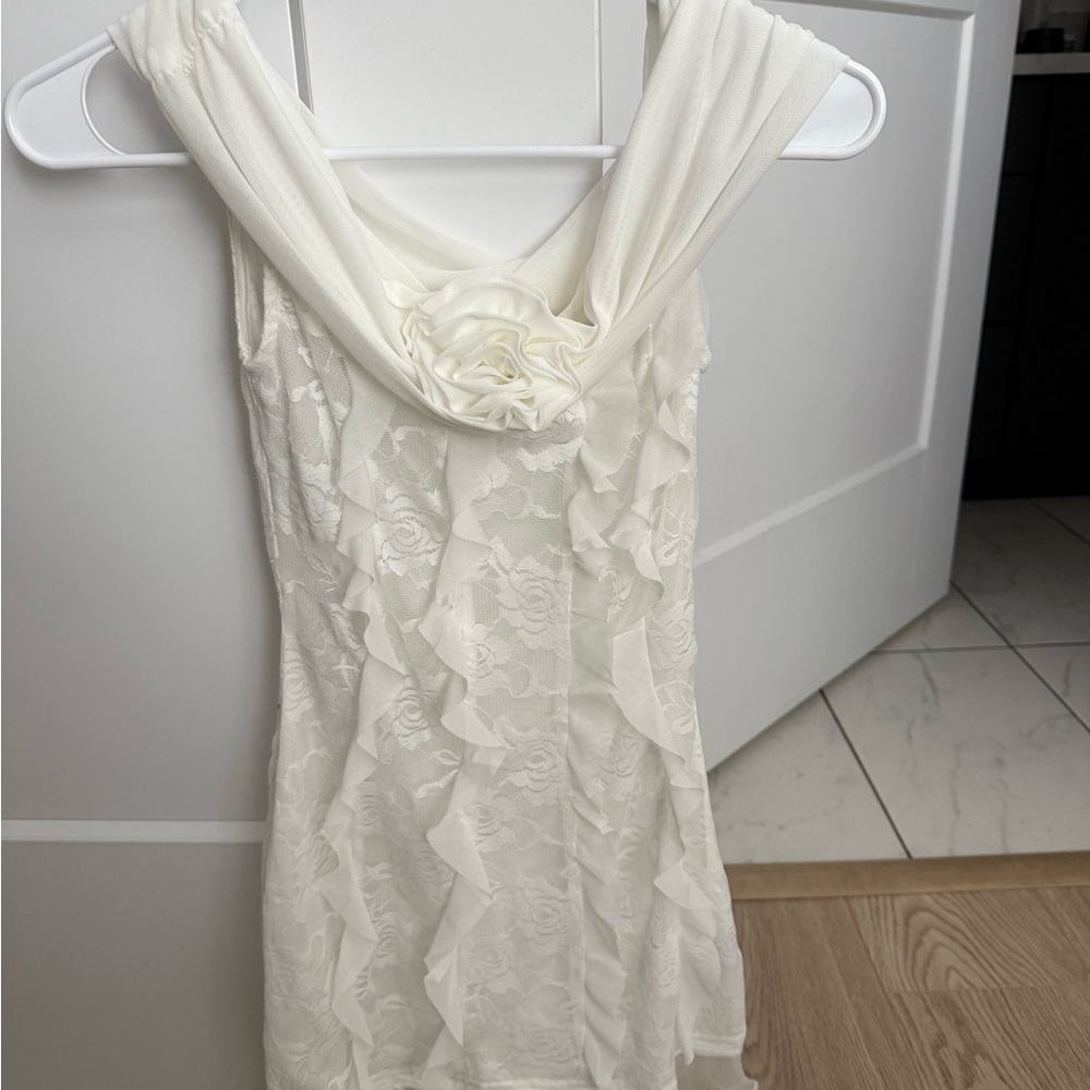 Urban Outfitters White Mini Dress with Floral Details